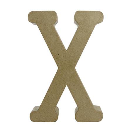 Support à décorer en papier mâché - Lettre X fantaisie