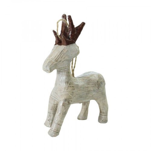 Renne à suspendre en papier mâché - 3,5 x 11 x 7,5 cm