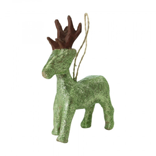 Renne à suspendre en papier mâché - 3,5 x 11 x 7,5 cm