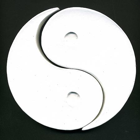 Support à décorer en papier mâché - Symbole Yin & Yang - 16 x 16 cm