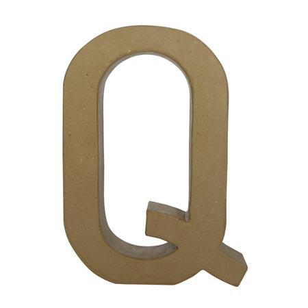 Support à décorer en papier mâché - Lettre Q fantaisie
