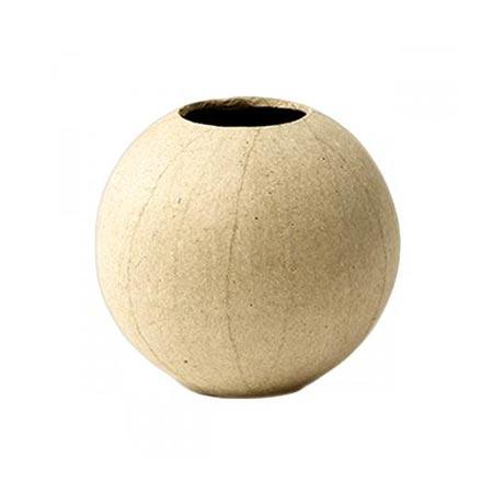 Support à décorer en papier mâché - Vase boule (S) - 8 x 8 x 7,5 cm