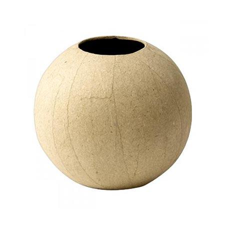 Support à décorer en papier mâché - Vase boule (M) - 11 x 11 x 10,5 cm