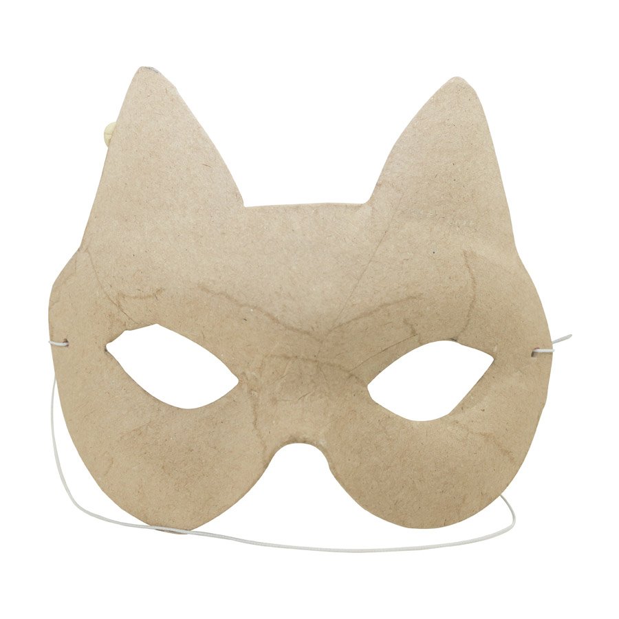 Masque Chat en papier mâché - 4 x 11 x 13 cm