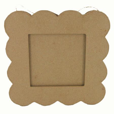 Support à décorer en papier mâché - Cadre petit beurre - 20 x 20 cm