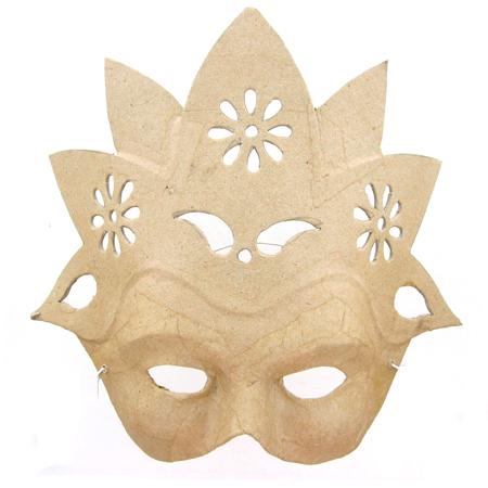 Masque fleur en papier mâché - 9 x 23 x 22 cm