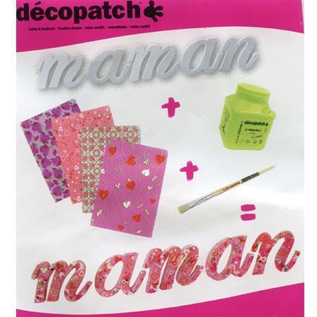 Support à décorer en papier mâché - Sachet lettres - MAMAN - 20 x 12 cm