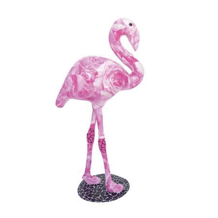 Support à décorer en papier mâché - Flamant rose - 27 x 15 cm