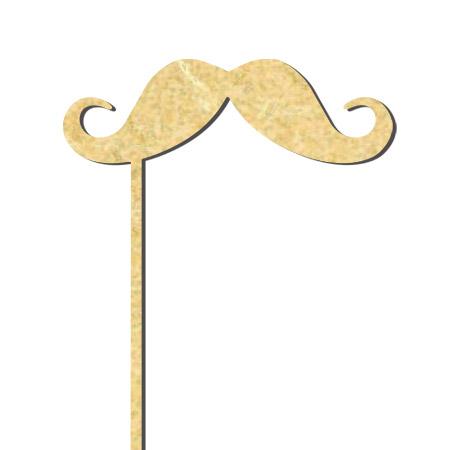 Sujet en bois médium - Photobooth Moustache gentleman - 18.5 x 5 cm