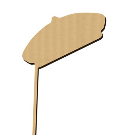Sujet en bois médium - Photobooth Beret - 13,1 x 28 cm