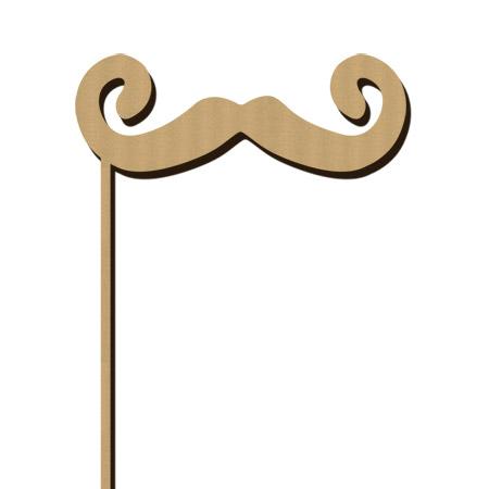 Sujet en bois médium - Photobooth Moustache les bacchantes - 14,4 x 21,7 cm