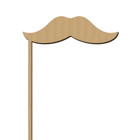 Sujet en bois médium - Photobooth Moustache lisse - 11,3 x 20 cm