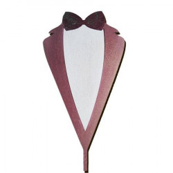 Sujet en bois médium - Photobooth Plastron costume - 16,2*35 cm
