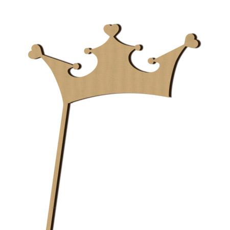 Sujet en bois médium - Photobooth Couronne 3 coeurs - 16 x 25.5 cm