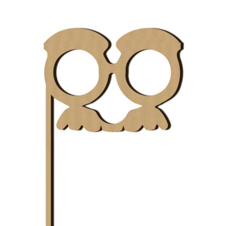 Sujet en bois médium - Photobooth Lunettes moustache - 11,5 x 28,3 cm