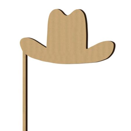 Sujet en bois médium - Photobooth Chapeau de cowboy - 15,4 x 30 cm