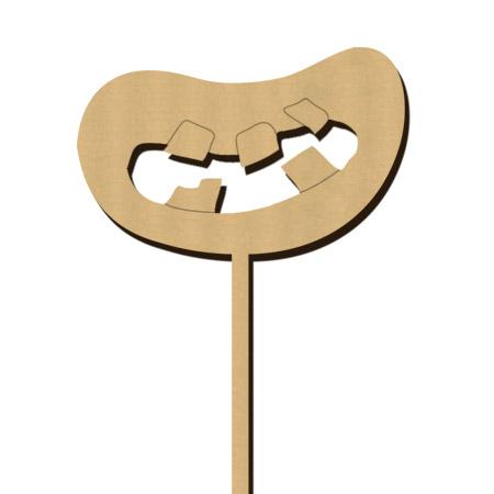 Sujet en bois médium - Photobooth Bouche dents cassées - 9,2 x 27,5 cm