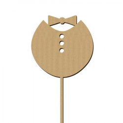 Sujet en bois médium - Photobooth Plastron boutons - 34,8*16,5 cm