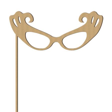 Sujet en bois médium - Photobooth Lunettes jolie pin-up - 27,7 x 22,7 cm