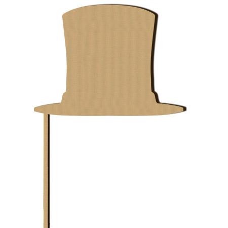 Sujet en bois médium - Photobooth Chapeau haut-de-forme GM - 32 x 17 cm