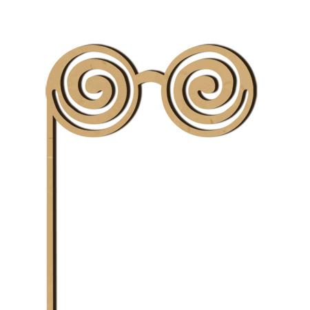 Sujet en bois médium - Photobooth Lunettes spirales - 21,5 x 16,4 cm