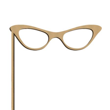 Sujet en bois médium - Photobooth lunettes Pin-up - 18.5 x 20 cm
