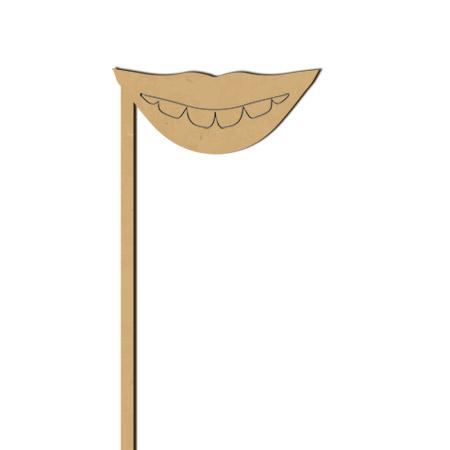 Sujet en bois médium - Photobooth Bouche petit sourire - 23,4 x 6,7 cm