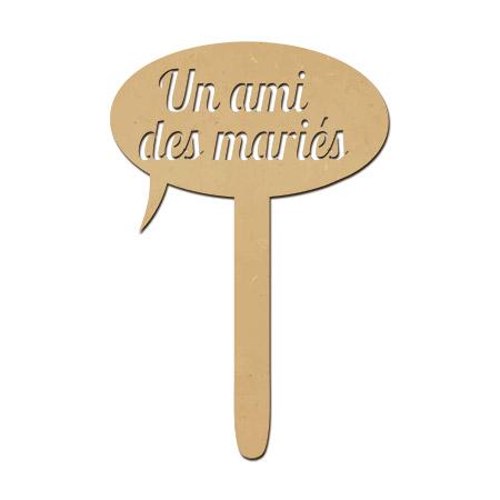 Support en bois médium - Photobooth panneau Un ami des mariés - 23 x 17 cm