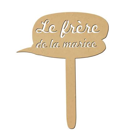 Support en bois médium - Photobooth panneau le frère de la mariée - 26,2 x 21,5 cm