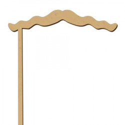 Sujet en bois médium - Photobooth Moustache ondulée - 25 x 15,4 cm