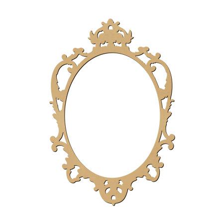 Sujet en bois médium - Cadre baroque ovale GM - 40 x 27 cm