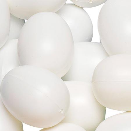 Support à décorer en plastique - Lot de 12 Œufs Blanc - 4 x 3 cm