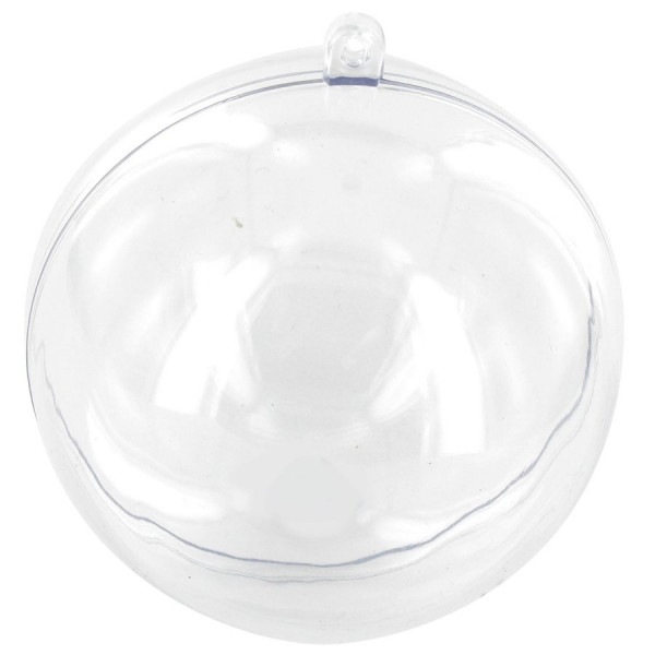 Boule en plastique transparente - divisible - 16 cm