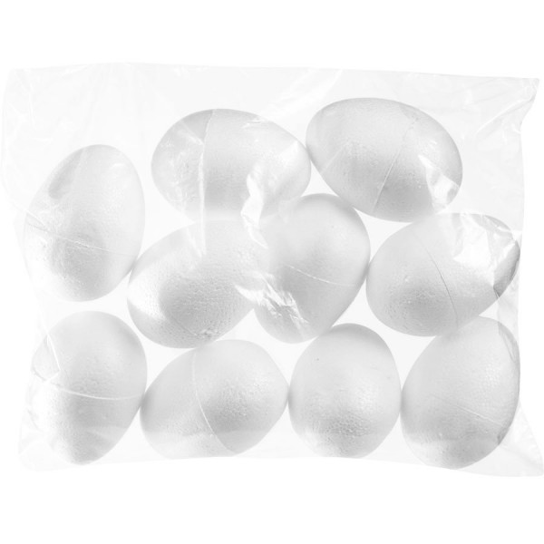 Œufs en polystyrène - 4,5 x 6 cm - 10 pcs
