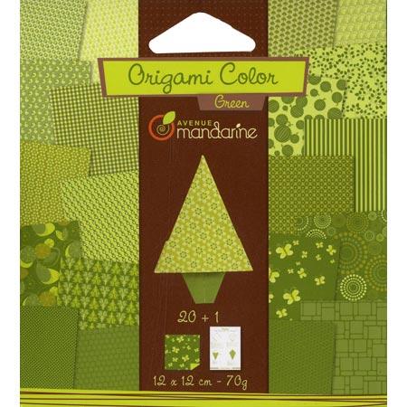 Pochette Origami Color - 12 x 12 cm - Vert