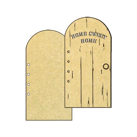Objet en bois médium - Mini album porte Home sweet home - 19,7 x 10 cm