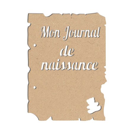 Objet en bois médium - Mini album Mon journal de naissance - 20 x 14,5 cm