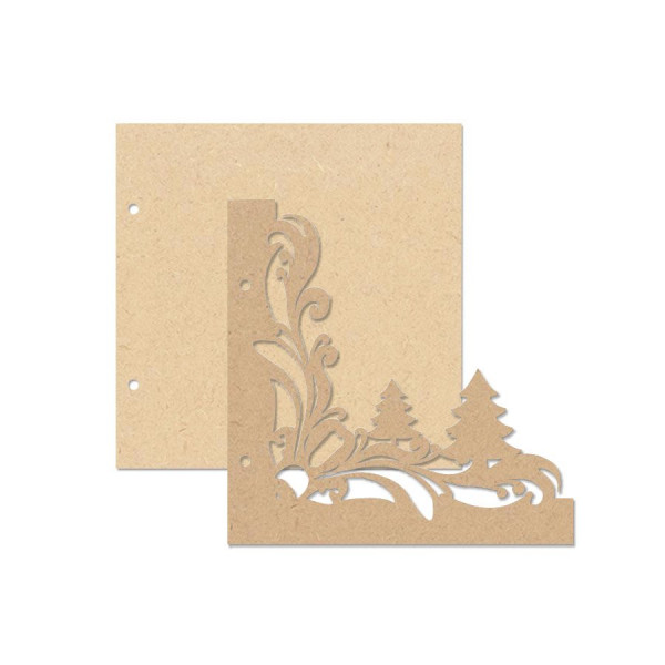 Objet en bois médium - Mini Album Arabesques Sapin - 16 x 16 cm