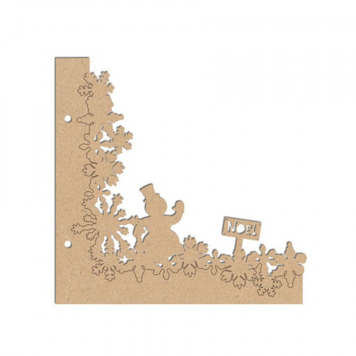Objet en bois médium - Mini Album Bonhomme de Neige - 16 x 16 cm