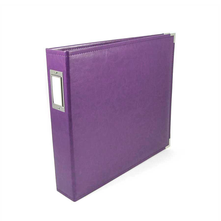 Classic Leather - Album à 3 anneaux 30 x 30 cm - violet