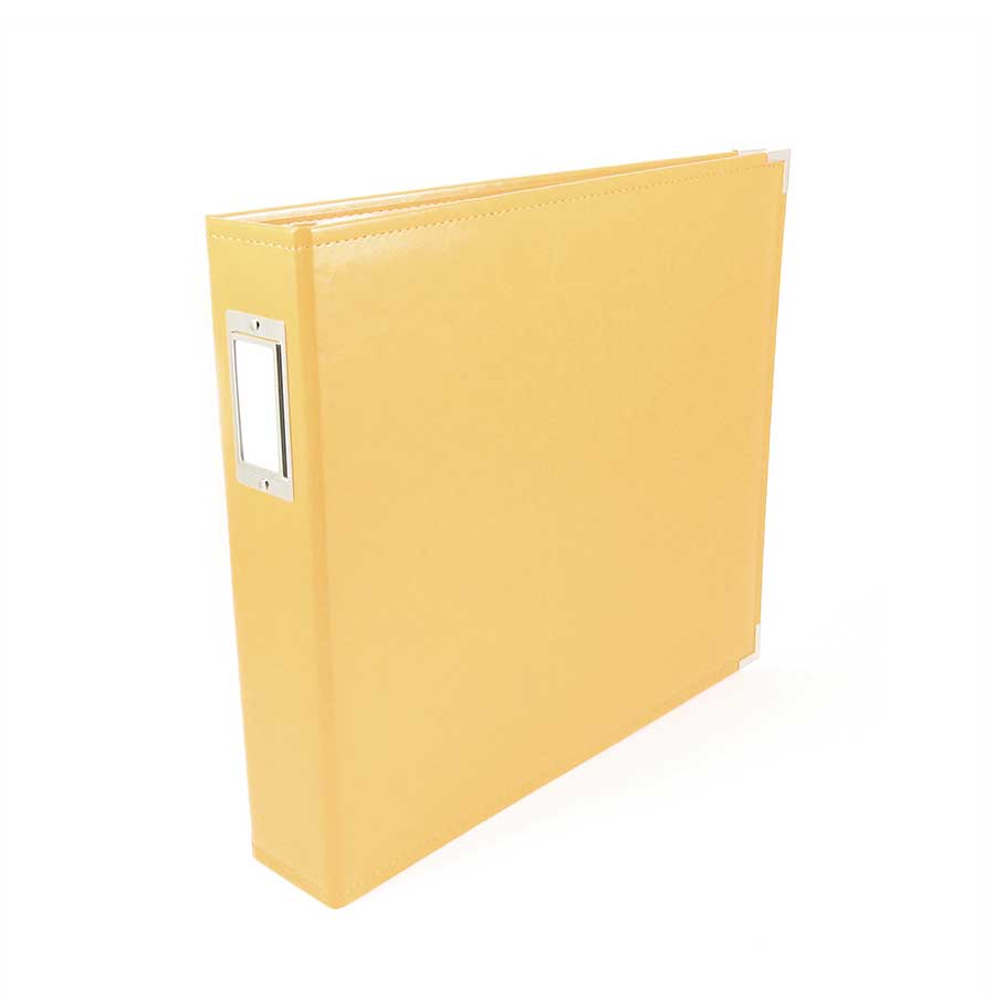 Classic Leather - Album à 3 anneaux 30 x 30 cm - jaune bouton d'or