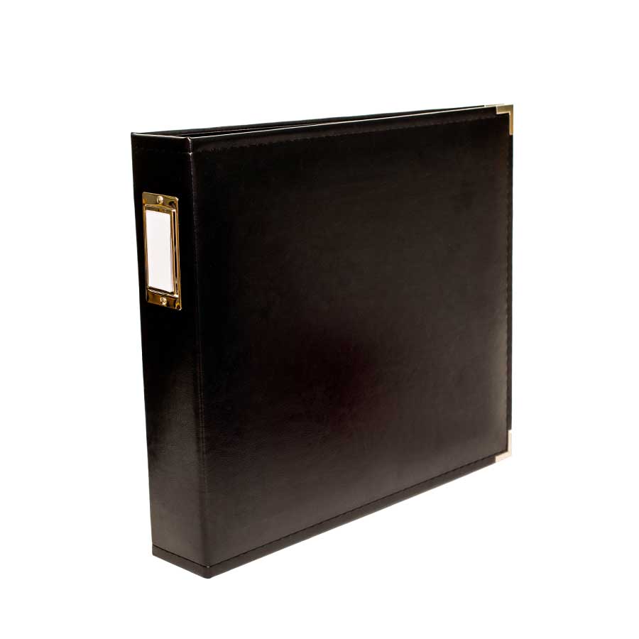 Classic Leather - Album à 3 anneaux 30 x 30 cm - noir