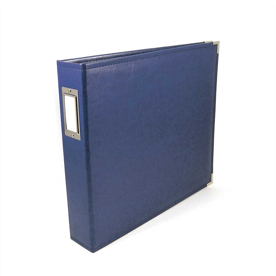 Classic Leather - Album à 3 anneaux 30 x 30 cm - bleu cobalt
