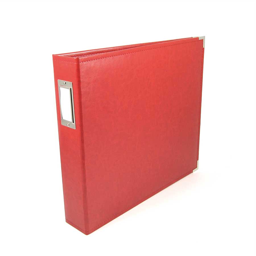 Classic Leather - Album à 3 anneaux 30 x 30 cm - rouge
