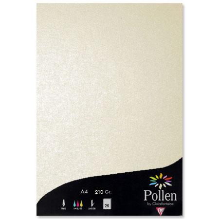Pollen - 25 feuilles papier A4 210 g - Ivoire irisé