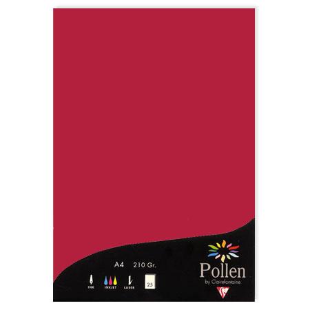 Pollen - 25 feuilles papier A4 210 g - Rouge groseille