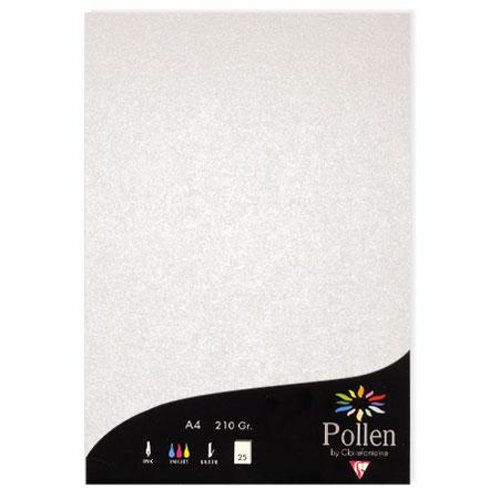 Pollen - 25 feuilles papier A4 210 g - Blanc irisé