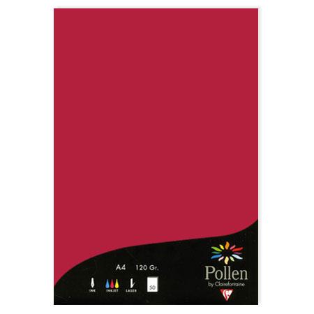 Pollen - 50 feuilles papier A4 120 g - Rouge groseille