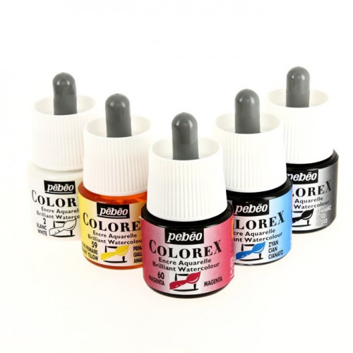 Encre aquarelle Colorex - Set de 5 x 45 - Scrapmalin