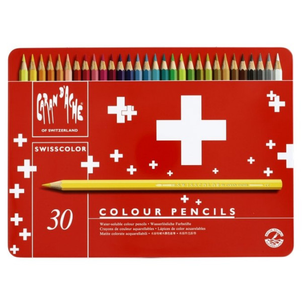 Crayons de couleur aquarellables Swisscolor - 30 pcs